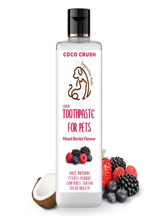 Coco Crush Toothpaste for Pets with Coconut Oil | Edible Mixed Berries Flavor | Fights Plaque, Tartar & Freshens Breath |100% Natural & Safe for Dogs & Cats (50ML) - Image 1